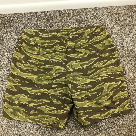 Abercrombie & Fitch Shorts 7" Nylon Cotton Camo Drawstring Green Mens 32 - Picture 4 of 7